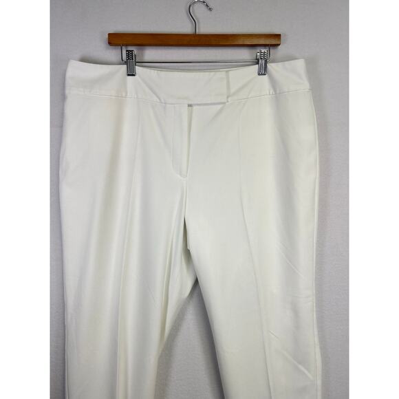 Woman's Talbots Heritage Copped Straight Leg white Dress Pants - Size 18 Formal - Picture 5 of 11